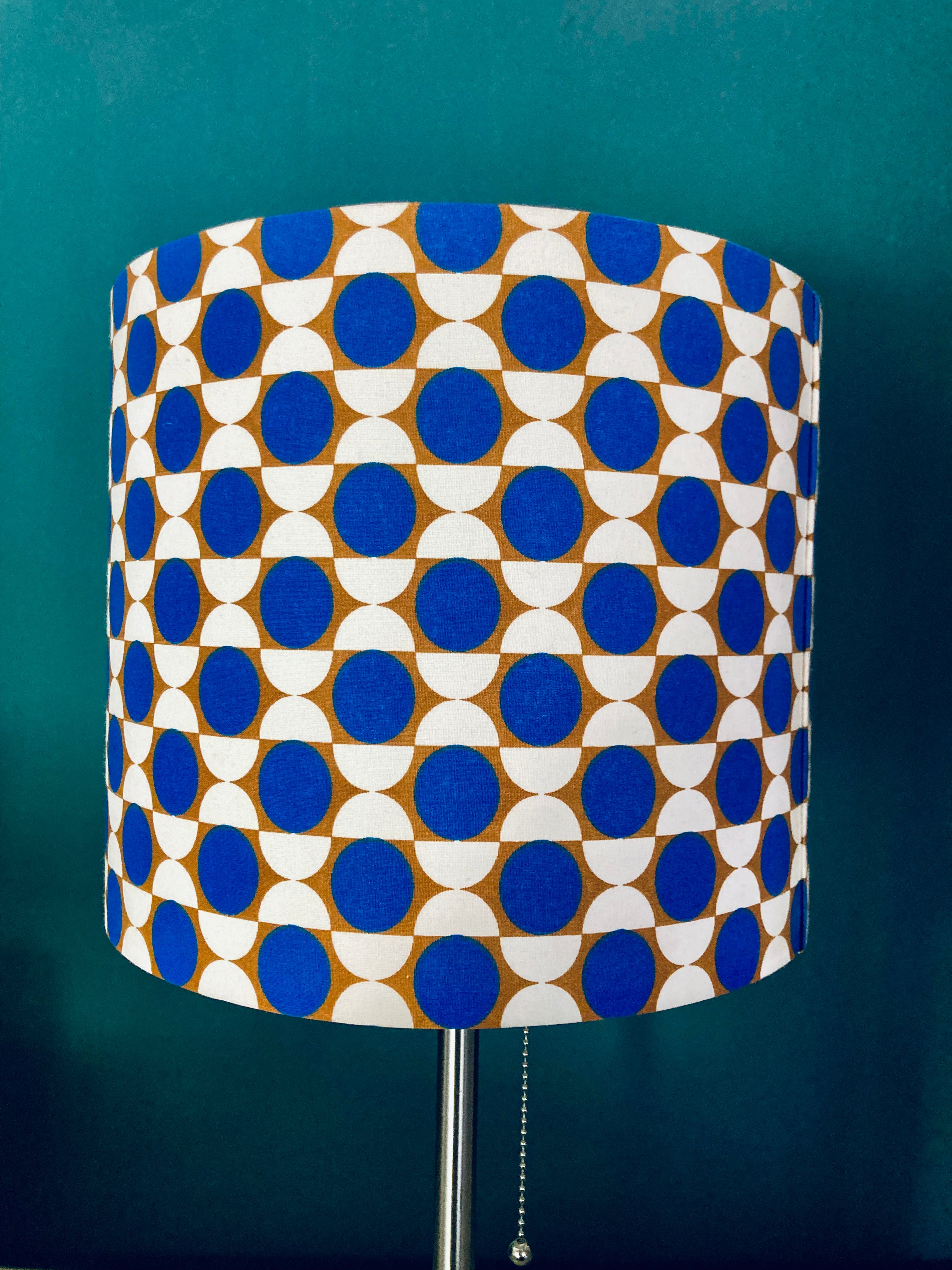 Abat jour cylindrique bleu et or